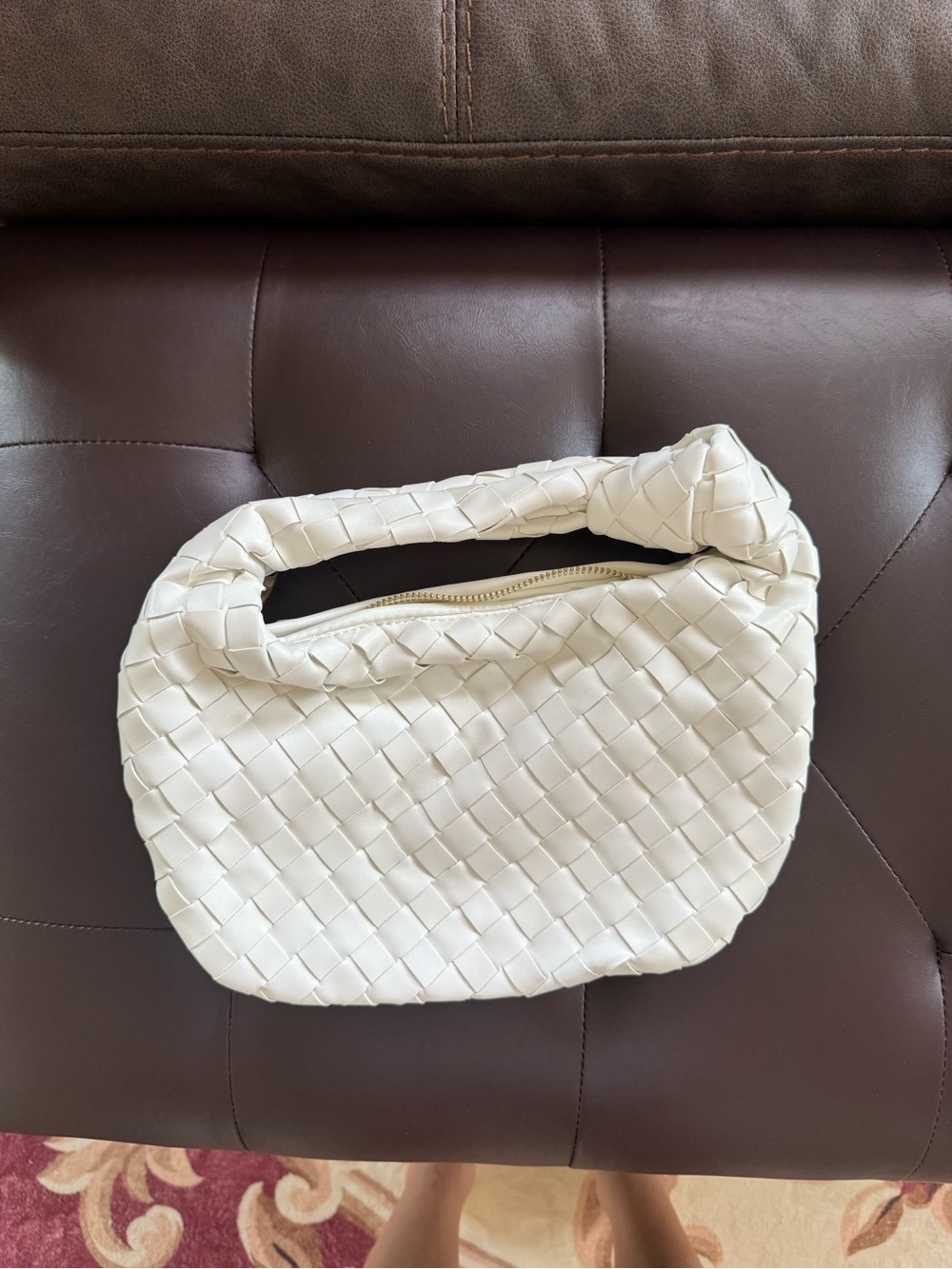 Amazon Cream Woven Mini Hobo Bag